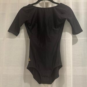 Black Quarter Sleeve Ballet Leotard